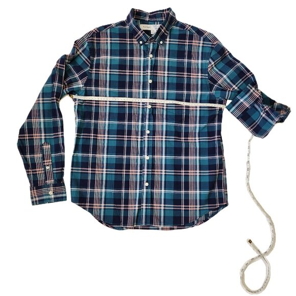 Teal Plaid Slim Fit Shirt - Picture 4 of 6